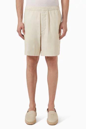 7-inch Elasticated Shorts in Linen-blend