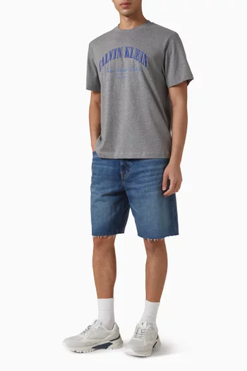 Embroidered NYC Logo T-shirt in Cotton-jersey