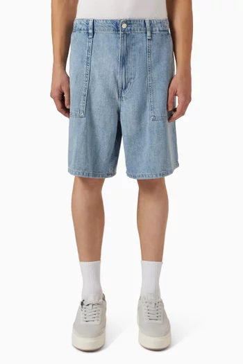 Utility Shorts in Linen-denim