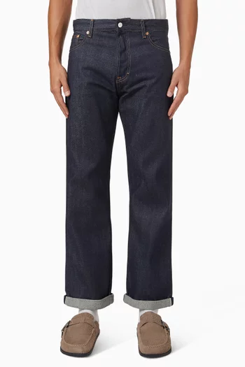 Regular Straight Leg Jeans in Selvedge Denim