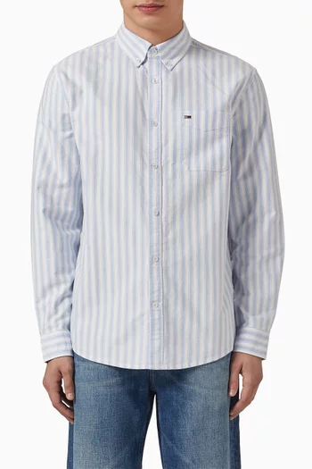 Stripe Oxford Shirt in Cotton