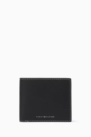 Logo Bifold Wallet in Saffiano Leather