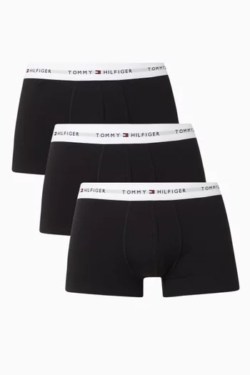 Logo Trunks in Stretch Cotton, Set of 3