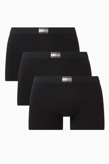 Logo Boxer Briefs in Cotton, Set of 3