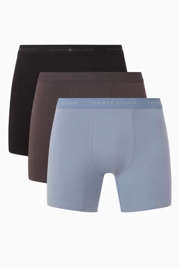 Logo Boxer Briefs in Cotton, Set of 3