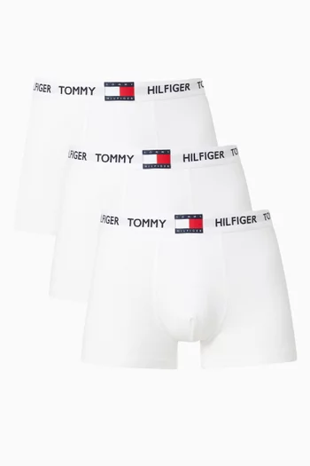 Logo Trunks in Stretch Cotton, Set of 3
