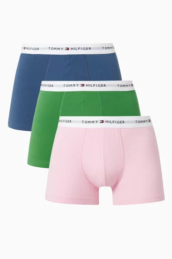 Logo Trunks in Stretch Cotton, Set of 3