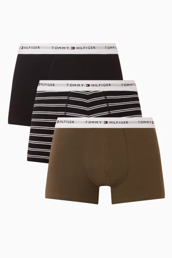 Printed Trunks in Stretch Cotton, Set of 3