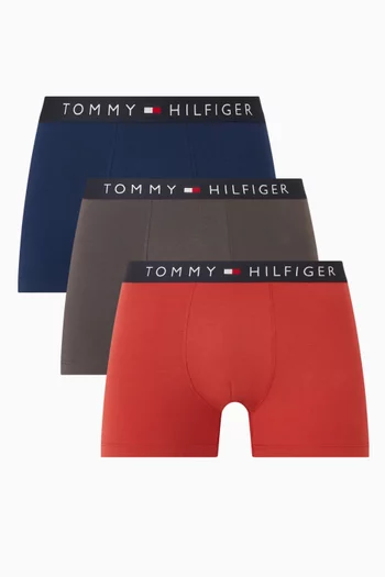 Logo Trunks in Stretch Cotton, Set of 3