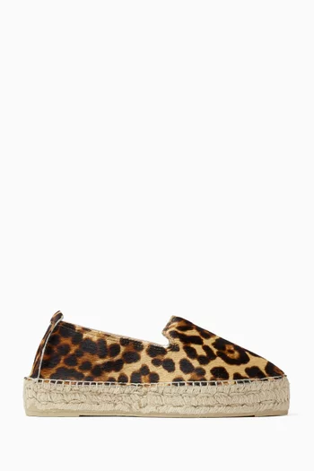 Double Sole Espadrilles in Calf Hair