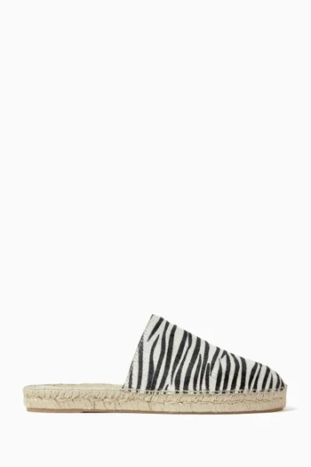 Chunky Mule Flats in Calf Hair