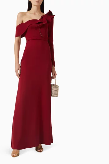 Embellished Ruffle Dress