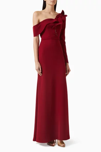 Embellished Ruffle Dress