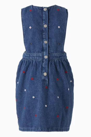 Embroidered Dress in Denim