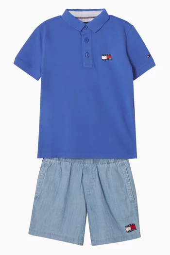Wavy Flag Polo T-shirt in Cotton