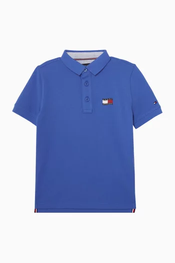 Wavy Flag Polo T-shirt in Cotton