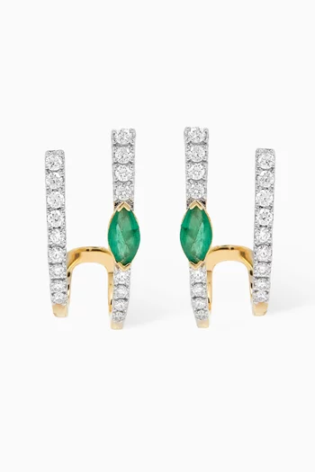 Youth Diamond & Emerald Earrings in 18kt Gold
