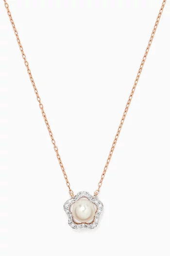 Ara Bambi Pearl & Diamond Necklace in 18kt Rose Gold
