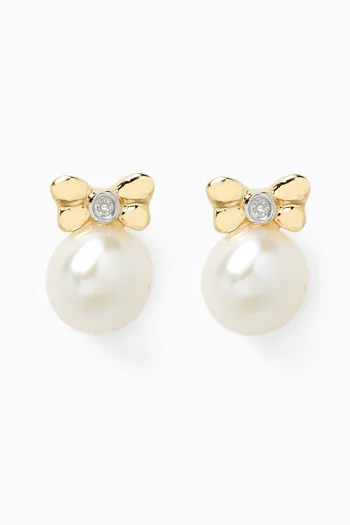 Ara Bambi Pearl & Diamond Earrings in 18kt Gold