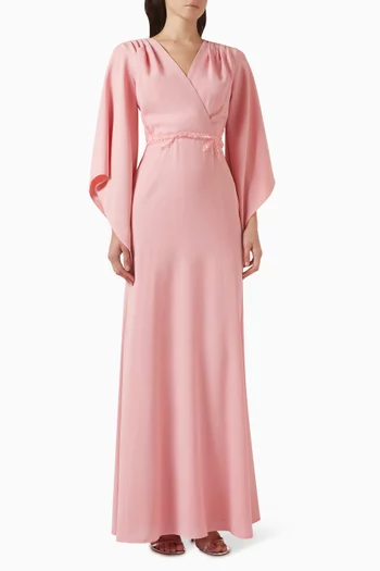 Embellished Wrap-style Dress