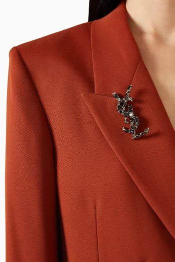 Cassandre Crystal Brooch in Brass