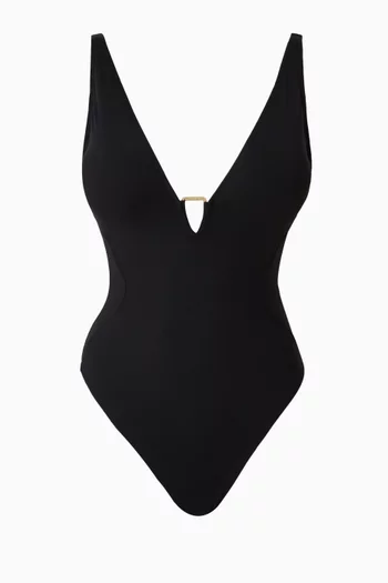 Hi Cut Plungey Triangle One-piece Swimsuit