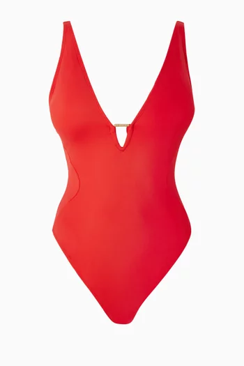 Hi Cut Plungey Triangle One-piece Swimsuit
