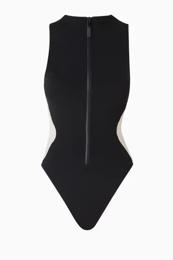 Hi Cut Sleeveless Surfy One-piece Swimsuit