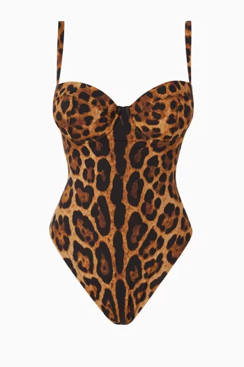 Leopard-print Bombshell One-piece Swimsuit