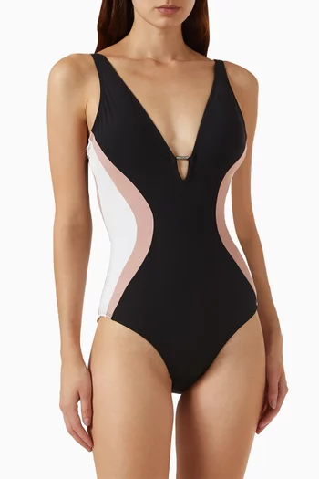 Hi Cut Plungey Triangle One-piece Swimsuit