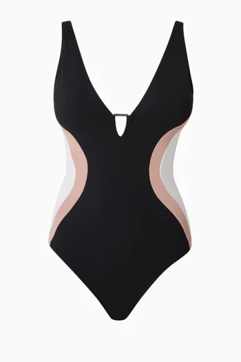 Hi Cut Plungey Triangle One-piece Swimsuit