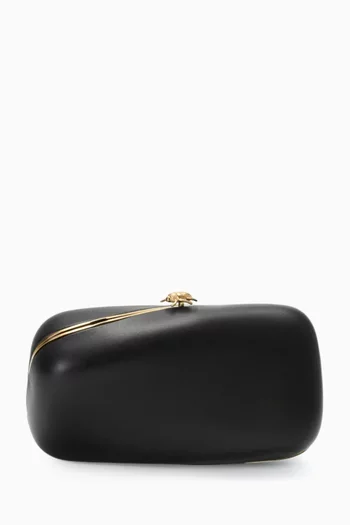 Twisted Minaudiere Clutch in Nappa Lambskin