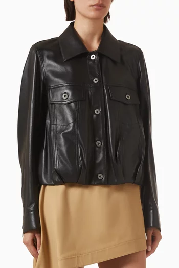 Bomber Jacket in Lambskin Leather
