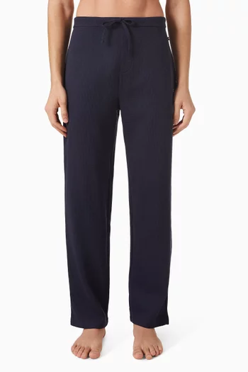 Logo-embroidered Waffle Pyjama Pants in Cotton-blend