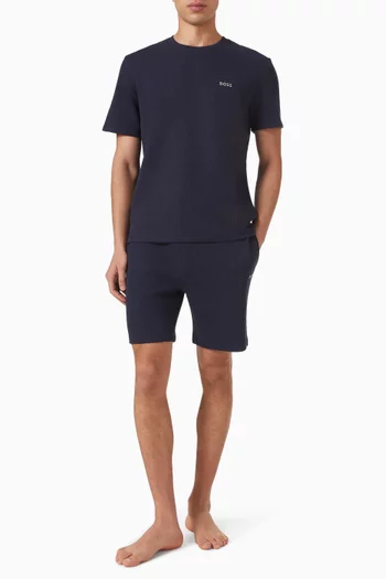 Logo-embroidered Waffle Pyjama T-shirt in Cotton-blend