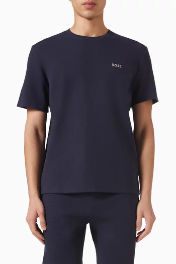 Logo-embroidered Waffle Pyjama T-shirt in Cotton-blend