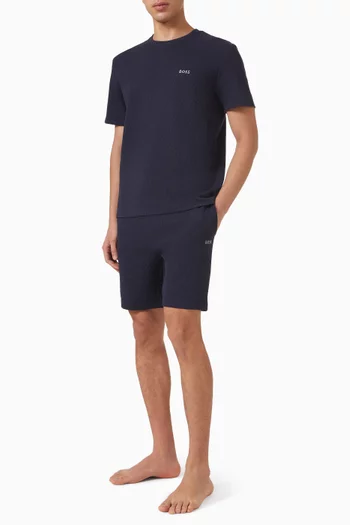 Logo-embroidered Waffle Pyjama Shorts in Cotton-blend