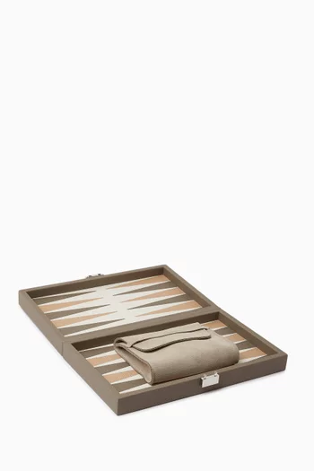 Phileas Miniature Travel Backgammon Set in Leather