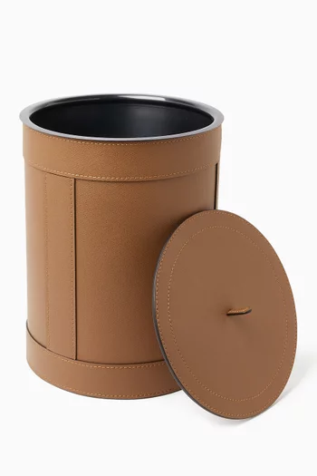 Brus Wastepaper Bin in Leather
