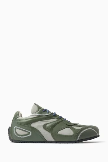 Slow Runner Sneakers in Leather & Textile