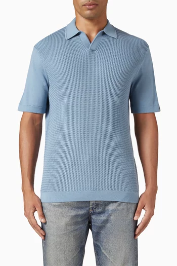 Saxon Polo Shirt in Silk & Cotton