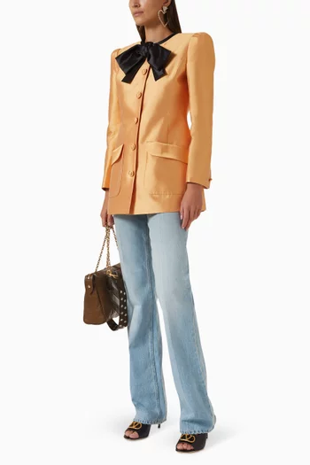 Shantung Caban Coat in Silk