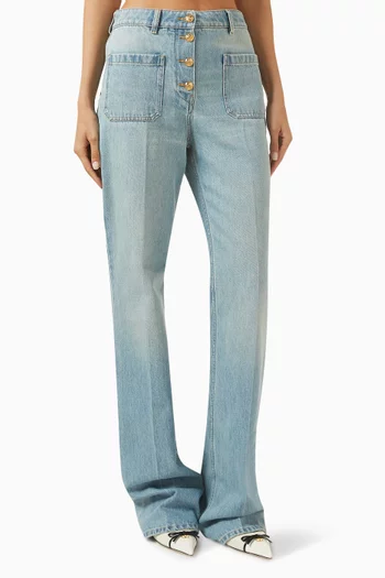 VLogo Button Jeans in Denim