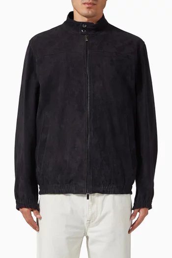 Zip Jacket in Goat Suede