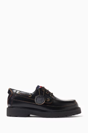Archive Cleat Boat Shoes in Leather