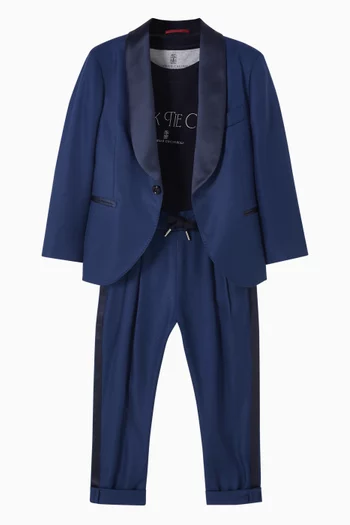 Diagonal Tuxedo Jacket in Silk