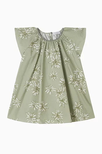 Daisy-printed Dress in Monili Cotton