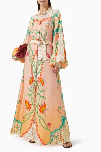Rosa Maxi Shirt Dress in Twill