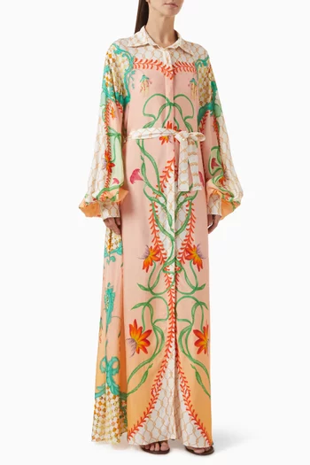 Rosa Maxi Shirt Dress in Twill