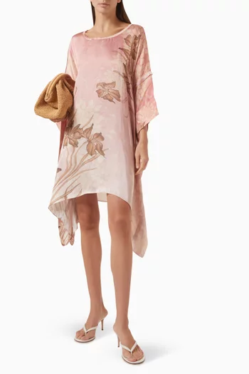 Yolka Square Mini Kaftan in Georgette Satin